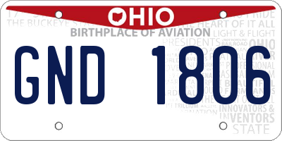 OH license plate GND1806