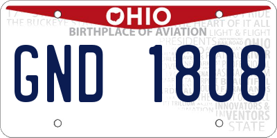 OH license plate GND1808