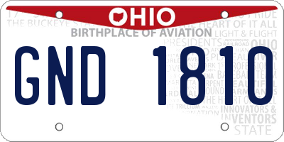 OH license plate GND1810