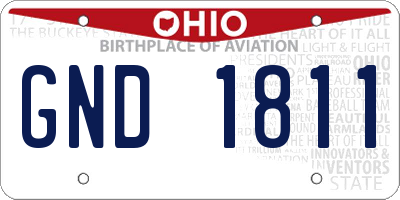 OH license plate GND1811