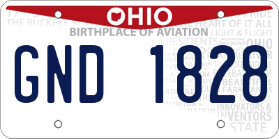 OH license plate GND1828