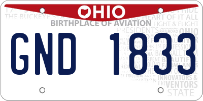 OH license plate GND1833