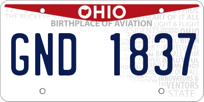 OH license plate GND1837