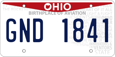 OH license plate GND1841