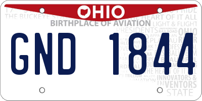 OH license plate GND1844