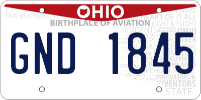OH license plate GND1845