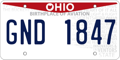 OH license plate GND1847