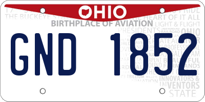 OH license plate GND1852