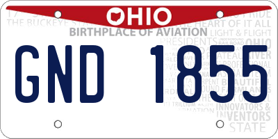 OH license plate GND1855