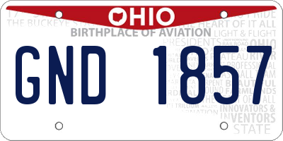 OH license plate GND1857