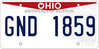 OH license plate GND1859