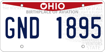 OH license plate GND1895
