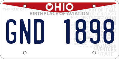 OH license plate GND1898