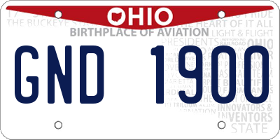 OH license plate GND1900