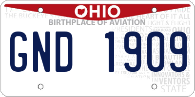 OH license plate GND1909