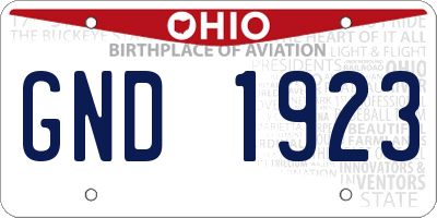 OH license plate GND1923
