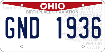 OH license plate GND1936