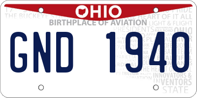 OH license plate GND1940