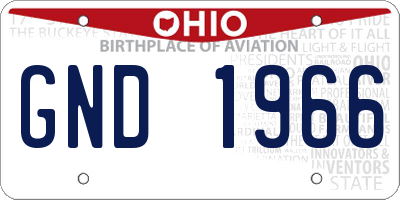 OH license plate GND1966