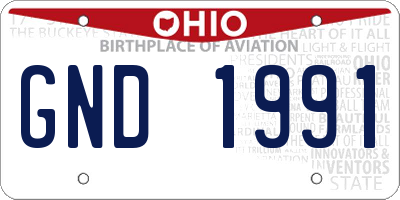 OH license plate GND1991