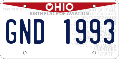 OH license plate GND1993