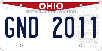 OH license plate GND2011