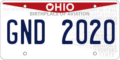 OH license plate GND2020