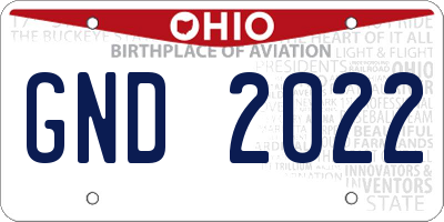 OH license plate GND2022