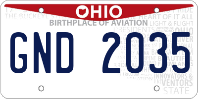OH license plate GND2035