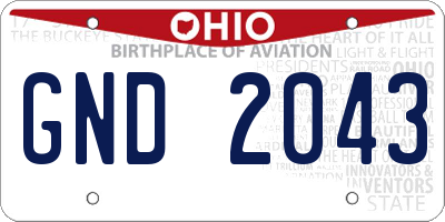 OH license plate GND2043
