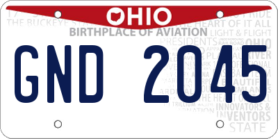 OH license plate GND2045