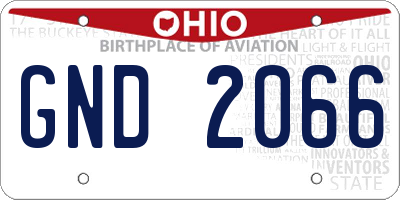 OH license plate GND2066