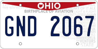 OH license plate GND2067