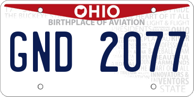 OH license plate GND2077