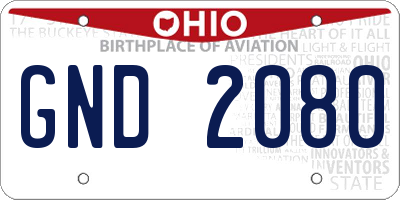 OH license plate GND2080