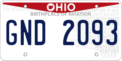 OH license plate GND2093