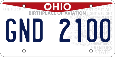 OH license plate GND2100