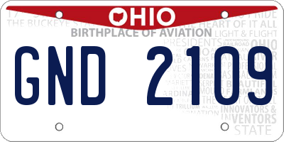 OH license plate GND2109