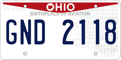 OH license plate GND2118