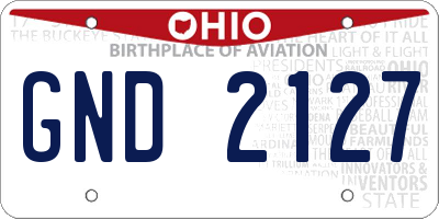 OH license plate GND2127