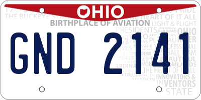 OH license plate GND2141