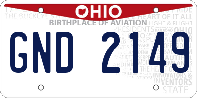 OH license plate GND2149