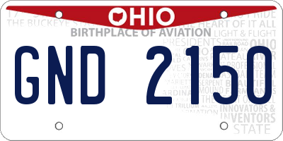 OH license plate GND2150