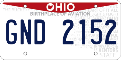 OH license plate GND2152