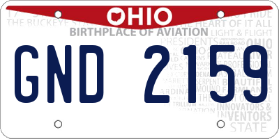OH license plate GND2159