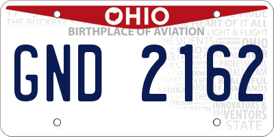 OH license plate GND2162