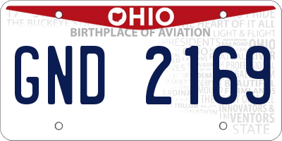 OH license plate GND2169