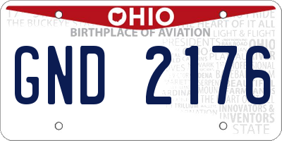 OH license plate GND2176