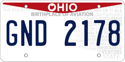 OH license plate GND2178