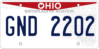 OH license plate GND2202